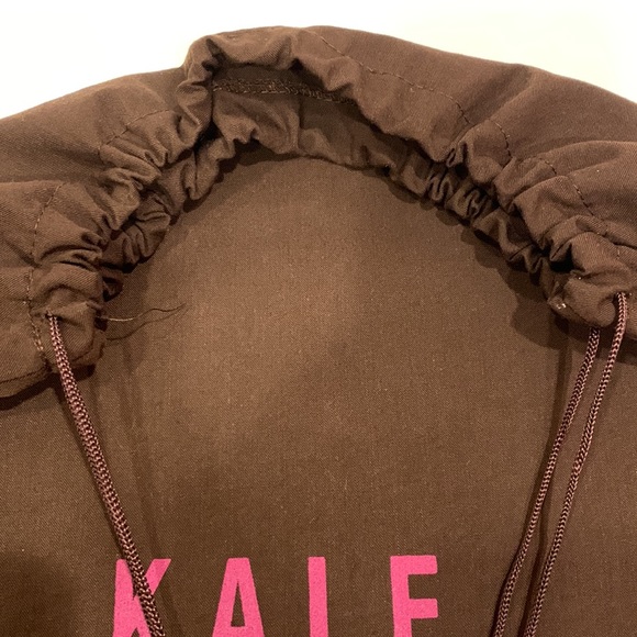 KALE BROWN AND PINK DUSTER BAG WITH CINCH TIE CLOSURE FOR SHOES,BOOTS OR BAGS - Picture 3 of 5